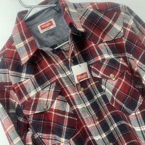 New Wrangler Men's Western Pearl Snap Long Sleeve Plaid Shirt Small  100% Cotton